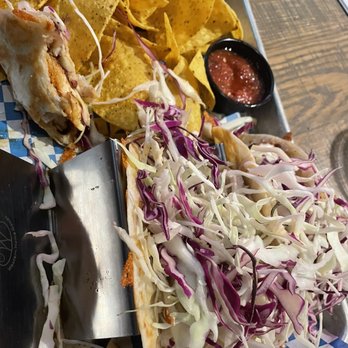 Budweiser Brickhouse Tavern - Mahi mahi tacos w/ chips and salsa. - Sports Bars Near Me - Chicago, Illinois Budweiser Brickhouse Tavern - Mahi mahi tacos w/ chips and salsa. - Sports Bars Near Me - Chicago, Illinois