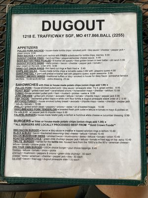 Menu photo 5 Dugout Bar & Grill Springfield, MO