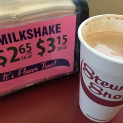 Stewart's Shops - Here's the order. Chocolate shake. Extra thick. No syrup. With chocolate milk.