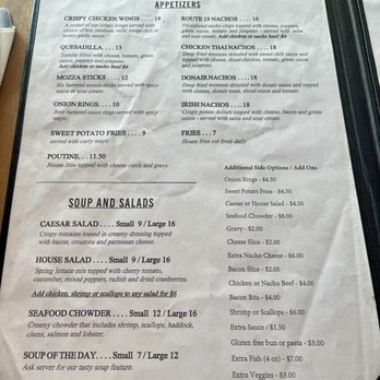 Route 19 Brewing - Food menu - Breweries Near Me - Inverness, Nova Scotia