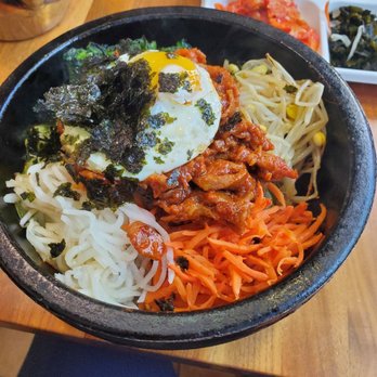 Mom's Tofu House - Spicy pork stone pot bowl - Korean Near Me - Millbrae, California Mom's Tofu House - Spicy pork stone pot bowl - Korean Near Me - Millbrae, California