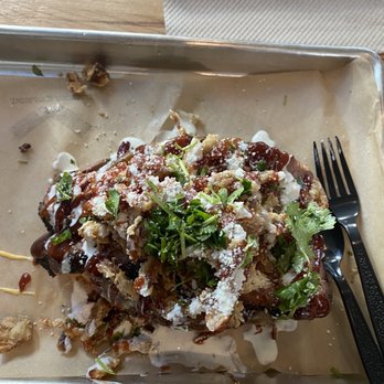 Smoke & Fire Social Eatery - Brisket, fried onions, jalapeño, cheese, sour cream, butter - Comfort Food Near Me - Paramount, California Smoke & Fire Social Eatery - Brisket, fried onions, jalapeño, cheese, sour cream, butter - Comfort Food Near Me - Paramount, California