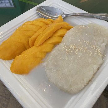 Phuket Thai - Mango with Sticky Rice $8.95 (big portion, sauce is sweet) - Thai Near Me - Huntington Beach, California Phuket Thai - Mango with Sticky Rice $8.95 (big portion, sauce is sweet) - Thai Near Me - Huntington Beach, California
