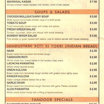 Tadka Fine Indian Cuisine - page 1 of menu - Indian Near Me - Secaucus, New Jersey Tadka Fine Indian Cuisine - page 1 of menu - Indian Near Me - Secaucus, New Jersey