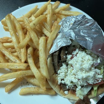 Santorini - Gyro with fries - Greek Near Me - Hot Springs, Arkansas Santorini - Gyro with fries - Greek Near Me - Hot Springs, Arkansas