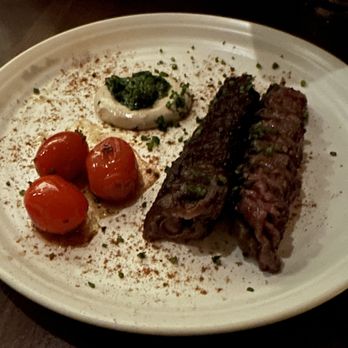 Matu - Picanha Skewers, Tahini Sauce and Zhoug* - Steakhouses Near Me - Beverly Hills, California Matu - Picanha Skewers, Tahini Sauce and Zhoug* - Steakhouses Near Me - Beverly Hills, California