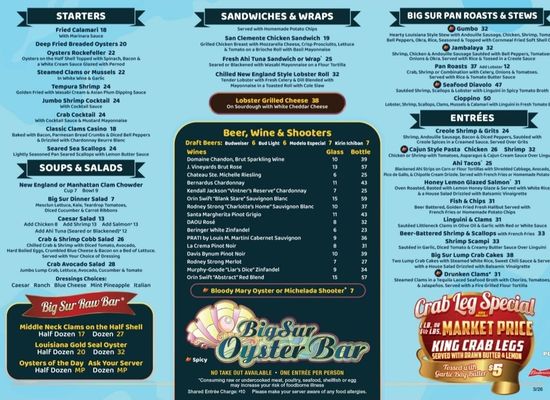 Menu photo 5 Big Sur Oyster Bar Las Vegas, NV Menu photo 5 Big Sur Oyster Bar Las Vegas, NV