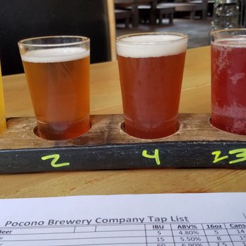 Pocono Brewery - Beer flight - Breweries Near Me - Swiftwater, Pennsylvania Pocono Brewery - Beer flight - Breweries Near Me - Swiftwater, Pennsylvania