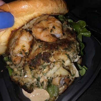 Yellow Bun & Chocolate Kitchen - Crab cake sandwich with shrimp added - Sandwiches Near Me - Temple Hills, Maryland Yellow Bun & Chocolate Kitchen - Crab cake sandwich with shrimp added - Sandwiches Near Me - Temple Hills, Maryland
