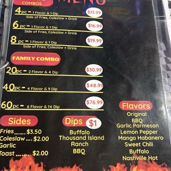 Hot Tender Wings - Menu - Chicken Wings Near Me - Bakersfield, California