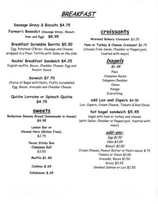Menu photo 5 Rock House Dining & Espresso  Oroville, CA