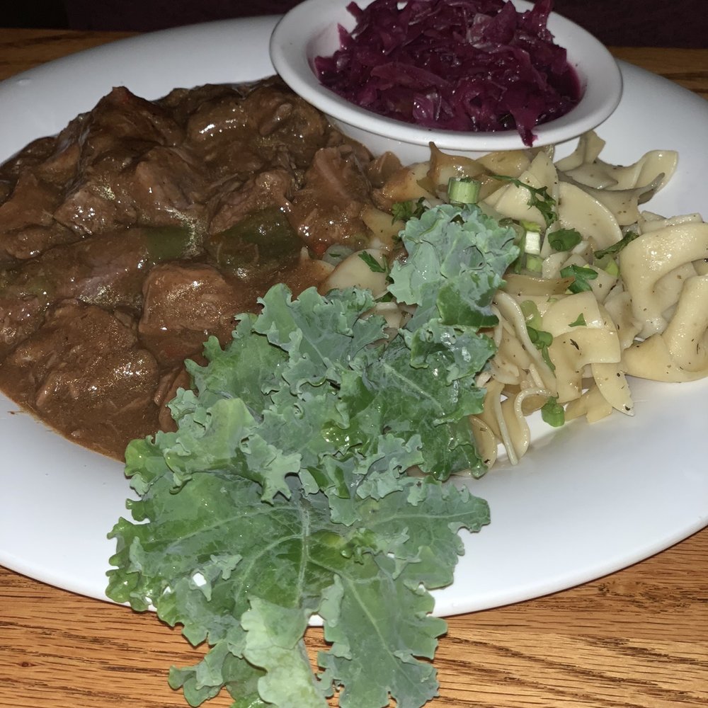 Der Lindenbaum - Spicy Beef Goulash - super tender meat!! - German Near Me - Fredericksburg, Texas Der Lindenbaum - Spicy Beef Goulash - super tender meat!! - German Near Me - Fredericksburg, Texas