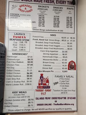 Menu photo 1 The Red Barn Augusta, ME