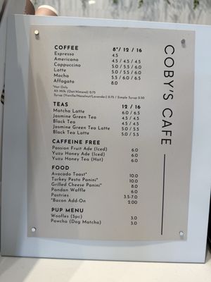 Menu photo 1 Coby’s Cafe Seattle, WA Menu photo 1 Coby’s Cafe Seattle, WA