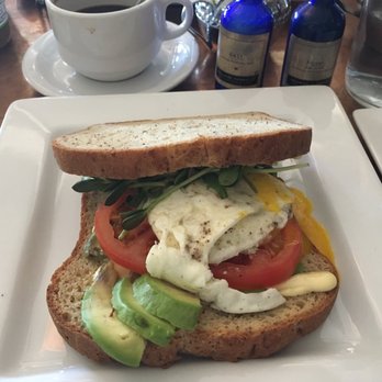 Hillside Farmacy - Fried Egg and Avocado Sandwich on Gluten Free Bread - New American Near Me - Austin, Texas