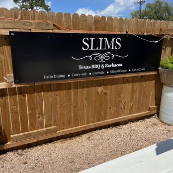 Slim's BBQ - Sign out front. - Barbeque Near Me - Fredericksburg, Texas Slim's BBQ - Sign out front. - Barbeque Near Me - Fredericksburg, Texas
