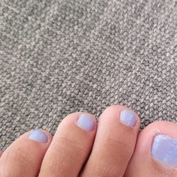 Second day with this pedicure. Terrible job, no attention to detail, the nail polish doesn't even go to the beginning of thr nail. Second day with this pedicure. Terrible job, no attention to detail, the nail polish doesn't even go to the beginning of thr nail.