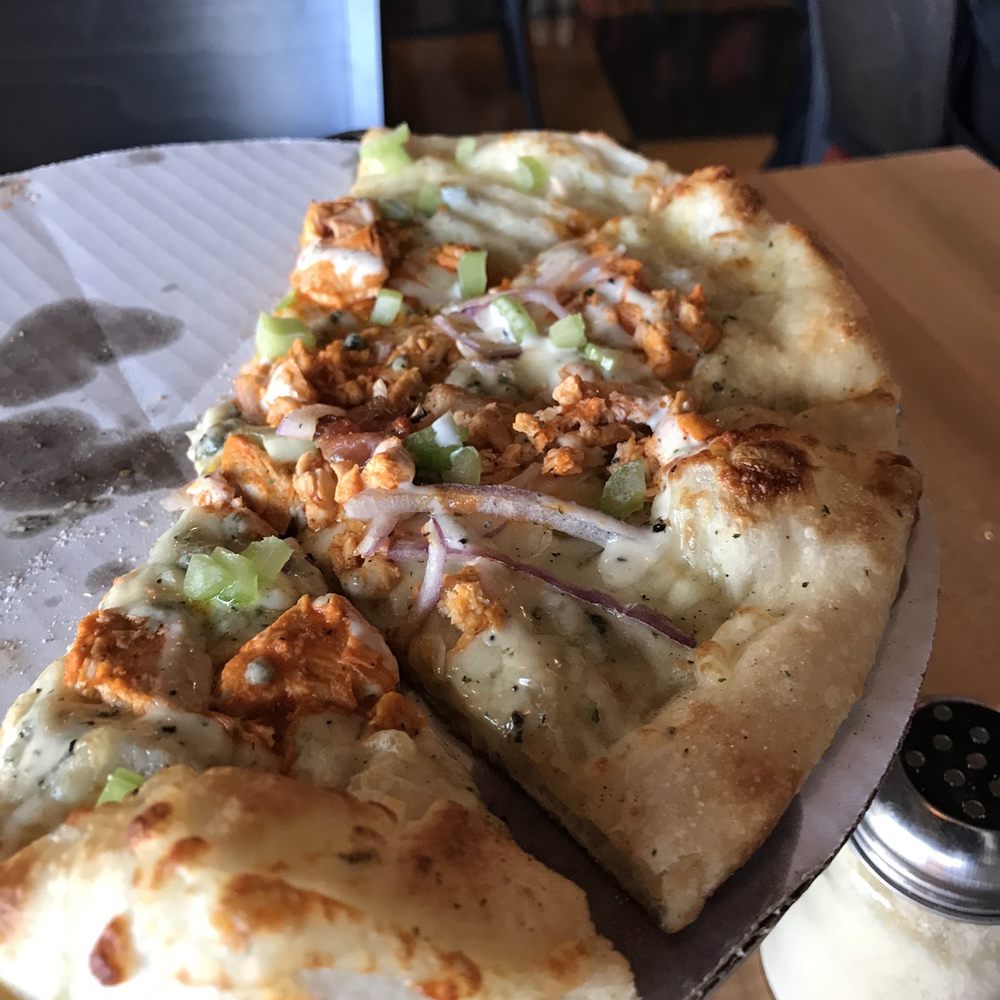 Dewey's Pizza - Webster Groves - Ryan's Inferno Pizza ( Buffalo Chicken Pizza w/ blend of cheeses & blue cheese,diced celery,sliced red onion & drizzled ranch dressing) - Pizza Near Me - Webster Groves, Missouri Dewey's Pizza - Webster Groves - Ryan's Inferno Pizza ( Buffalo Chicken Pizza w/ blend of cheeses & blue cheese,diced celery,sliced red onion & drizzled ranch dressing) - Pizza Near Me - Webster Groves, Missouri