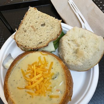 Boudin - Broccoli Cheddar in a bread bowl with half a Turkey Avocado - Bakeries Near Me - San Francisco, California Boudin - Broccoli Cheddar in a bread bowl with half a Turkey Avocado - Bakeries Near Me - San Francisco, California