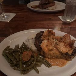 Flame Grill & Bar - Surf 'n turf (ribeye with shrimp)