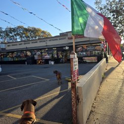 Flying the Italian flag in honor or Columbus Day.