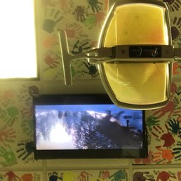 TVs above all the chairs. TVs above all the chairs.