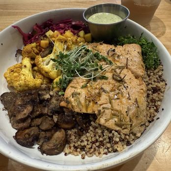 Aubergine Kitchen - MANGO SALMON BOWL - Mediterranean Near Me - Lehi, Utah