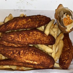 Super Kennedy Fried Chicken - hot boneless chicken wings fries and pizza roll