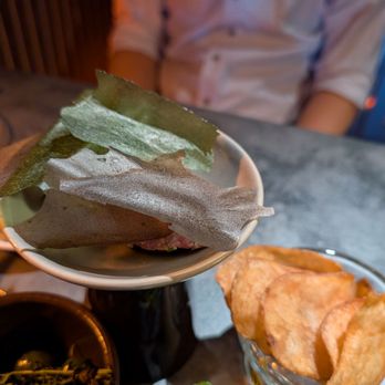 By Handson - Wagyu Tartare, Burnt Onion, Seaweed & Potato Chips - Wine Tasting Room Near Me - Vancouver, British Columbia By Handson - Wagyu Tartare, Burnt Onion, Seaweed & Potato Chips - Wine Tasting Room Near Me - Vancouver, British Columbia