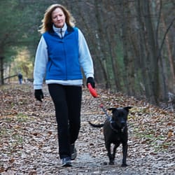 AthleticPaws - Becky and Suki walking on the Concord Trial