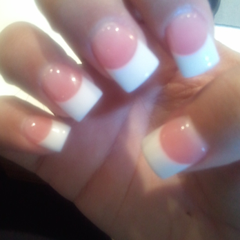 Lucky Nails & Spa - Pink (medium) and white, with a more dipped white tip. - Nail Salons Near Me - Tustin, California Lucky Nails & Spa - Pink (medium) and white, with a more dipped white tip. - Nail Salons Near Me - Tustin, California