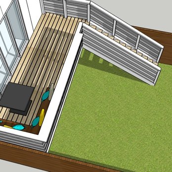 Greenr World Grass - Greenr World Trex Deck Design with Built In Storage Benches and Artificial Grass with Envirofill Infill Design Brooklyn NY Jersey City NYC - Landscape Architects or Designers Near Me