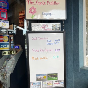 Apple Peddler Restaurant - Welcome Sign with Specials - American Near Me - Sutherlin, Oregon