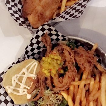 Good Catch Boil House - Soft shell crab sandwich and fish and chips. The sandwich was disappointing but I appreciated that it came with salad and fries. - Cajun/Creole Near Me - Markham, Ontario Good Catch Boil House - Soft shell crab sandwich and fish and chips. The sandwich was disappointing but I appreciated that it came with salad and fries. - Cajun/Creole Near Me - Markham, Ontario
