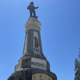 James Marshall monument that points to the exact spot where he found his gold. James Marshall monument that points to the exact spot where he found his gold.