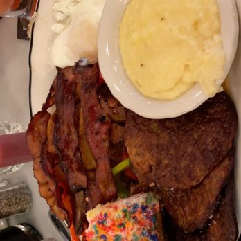 Jacob's Pickles - The coop platter with a funfetti biscuit (special) instead of regular - Comfort Food Near Me - New York, New York Jacob's Pickles - The coop platter with a funfetti biscuit (special) instead of regular - Comfort Food Near Me - New York, New York