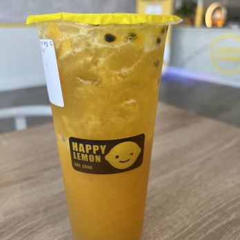 Happy Lemon - Fresh Passion Fruit Mango Green Tea - Bubble Tea Near Me - Orlando, Florida