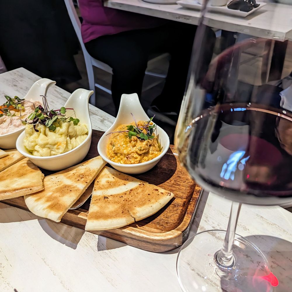 Molos Greek Taverna - Wheaton - Trip of homemade spreads and Greek wine - Greek Near Me - Wheaton, Illinois Molos Greek Taverna - Wheaton - Trip of homemade spreads and Greek wine - Greek Near Me - Wheaton, Illinois