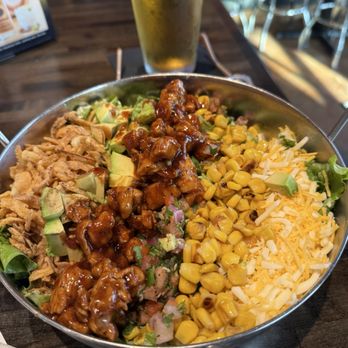 Chop Sports Las Colinas - Convertible Cobb $16 BBQ chicken, black beans, roasted corn, pico de gallo, avocado, crispy onion straws, BBQ ranch - Salad Near Me - Irving, Texas Chop Sports Las Colinas - Convertible Cobb $16 BBQ chicken, black beans, roasted corn, pico de gallo, avocado, crispy onion straws, BBQ ranch - Salad Near Me - Irving, Texas