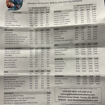 Back Home In Lahaina - Catering menu. Great prices. - Hawaiian Near Me - Carson, California Back Home In Lahaina - Catering menu. Great prices. - Hawaiian Near Me - Carson, California