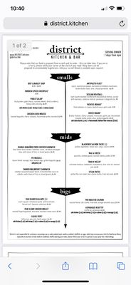 Menu photo 8 District Kitchen & Bar Pittsfield, MA