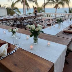 Catering to Cabo - Tables and chairs with candles