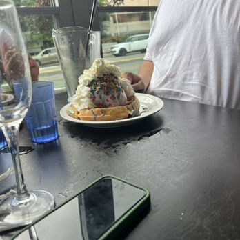 Brownstone Pancake Factory - Fruity Pebbles Waffle - Breakfast & Brunch Near Me - Englewood Cliffs, New Jersey