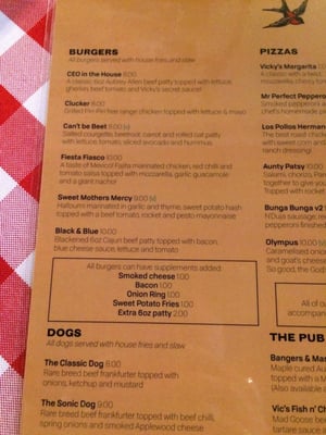 Menu photo 2 The Victoria Birmingham, XWM Menu photo 2 The Victoria Birmingham, XWM
