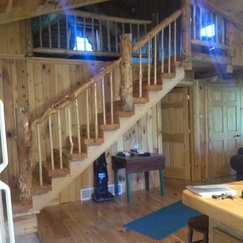 Camp 20 Cabins - Stairs to other bedroom and bathroom. - Resorts Near Me - Laona, Wisconsin Camp 20 Cabins - Stairs to other bedroom and bathroom. - Resorts Near Me - Laona, Wisconsin