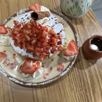 Buenos Dias - Tres leches pancakes, delicious! - Salvadoran Near Me - Houston, Texas
