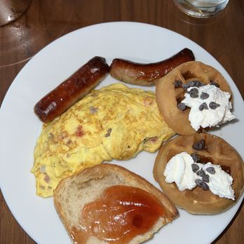 Sophia's Trattoria - Omelette, sausage, waffles, toast & jam. - Southern Near Me - Orlando, Florida Sophia's Trattoria - Omelette, sausage, waffles, toast & jam. - Southern Near Me - Orlando, Florida