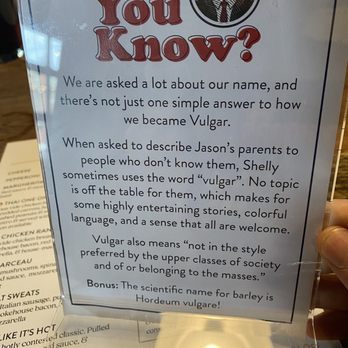Vulgar Brewing Company - Info pamphlet - Pizza Near Me - Franklin, New Hampshire Vulgar Brewing Company - Info pamphlet - Pizza Near Me - Franklin, New Hampshire