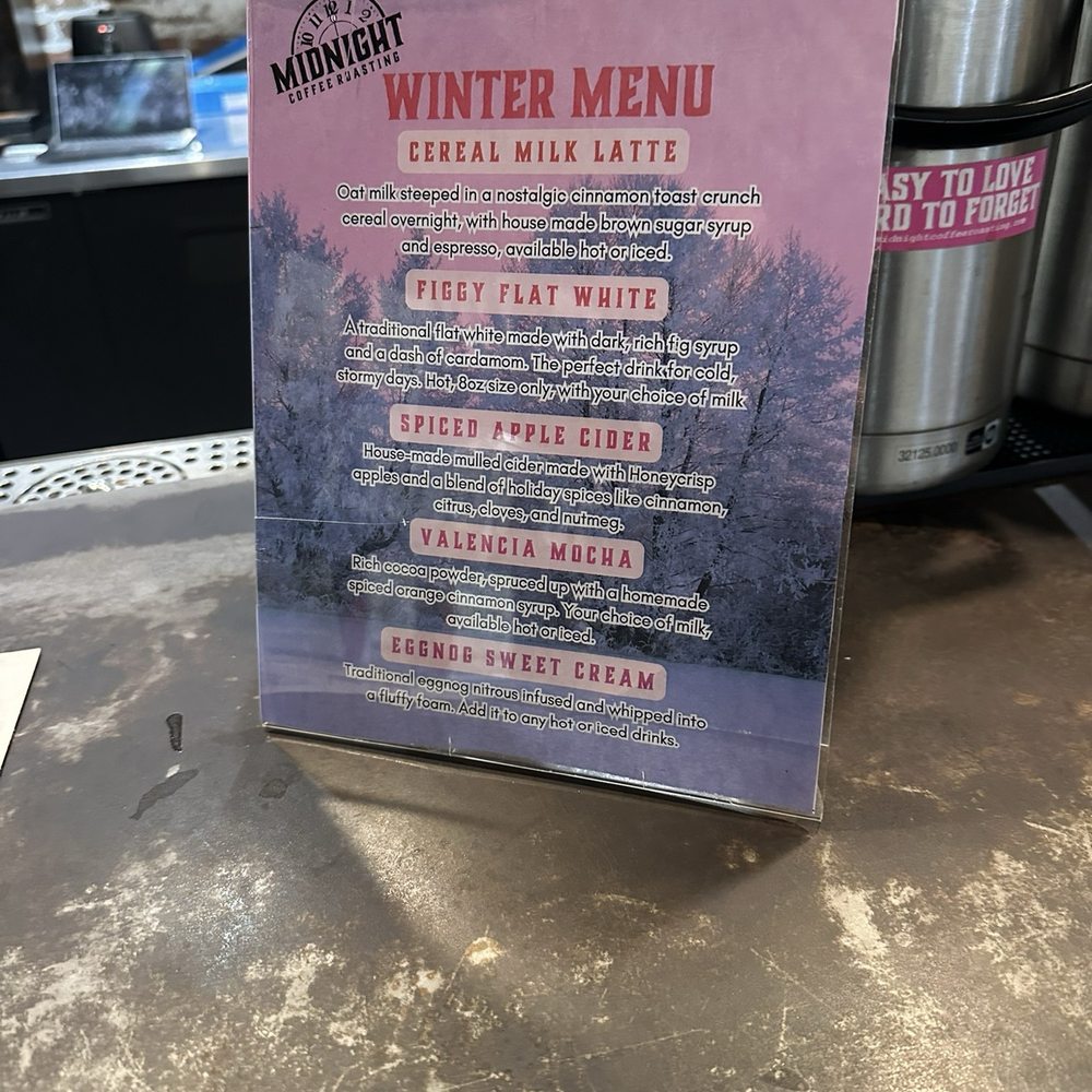 Midnight Coffee Roasting - Winter menu - Coffee Roasteries Near Me - Reno, Nevada Midnight Coffee Roasting - Winter menu - Coffee Roasteries Near Me - Reno, Nevada