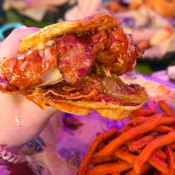 River City Cafe - Hot honey peach chicken sandwich